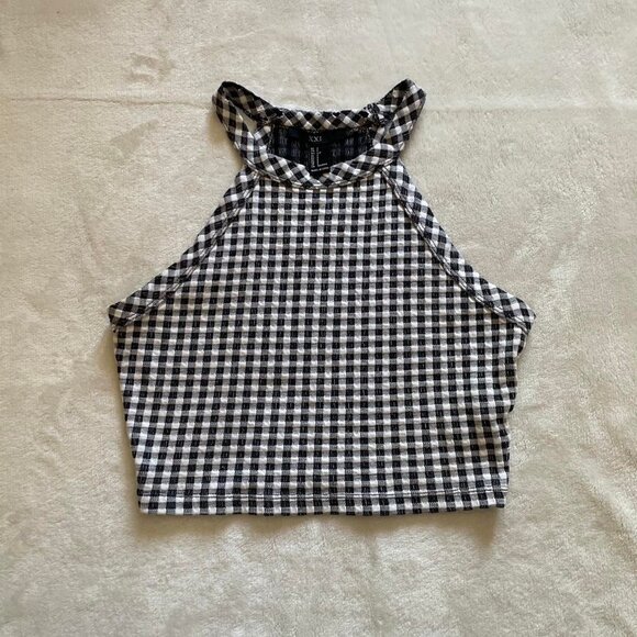 Forever 21 Checked Gingham Halter Crop Top - Picture 1 of 4